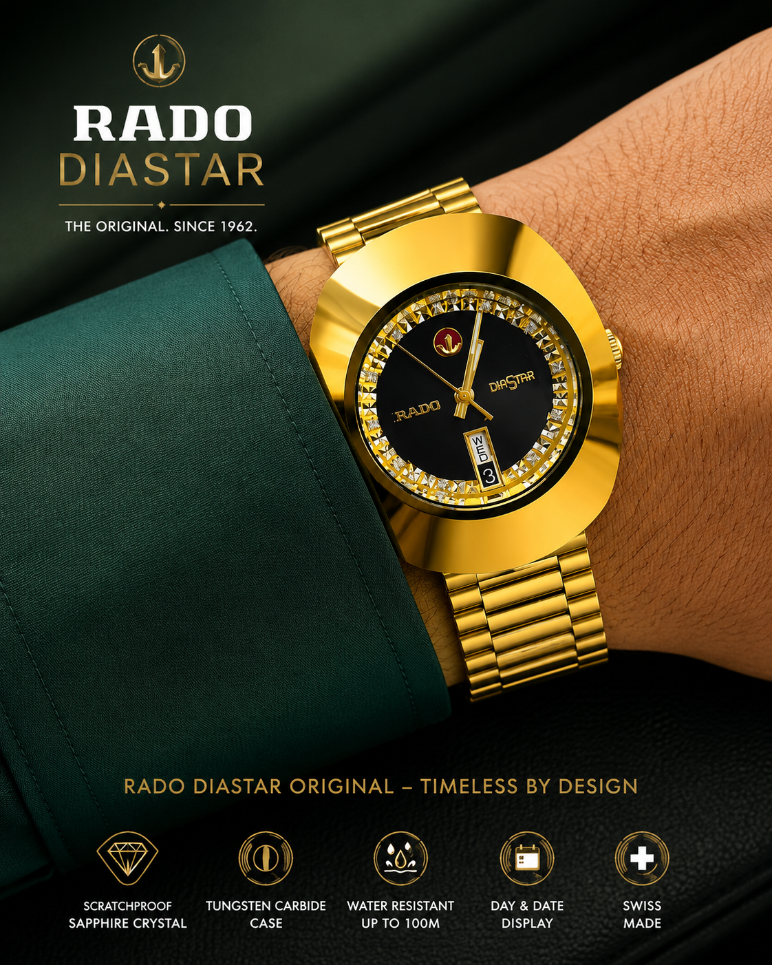 Automatic Rado DiaStar Watch for Men | Premium Stainless Steel