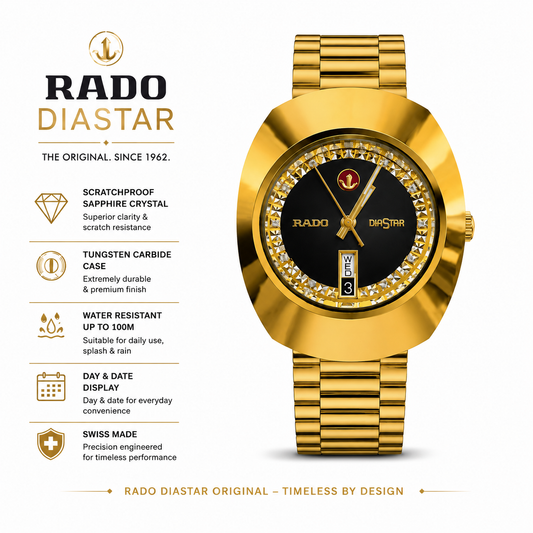 Automatic Rado DiaStar Watch for Men | Premium Stainless Steel