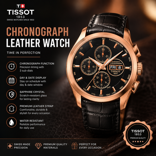 Tissot Chronograph Men’s Watch with Premium Leather Strap