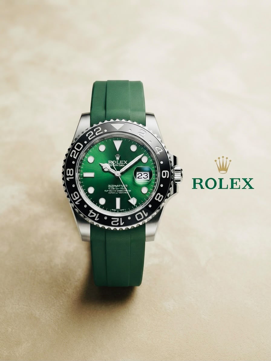 Green GMT-Style Luxury Automatic Watch – Premium Stainless Steel