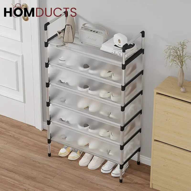 Multi-Layer Dustproof Storage Rack – Shoes, Clothes & Household Organizer