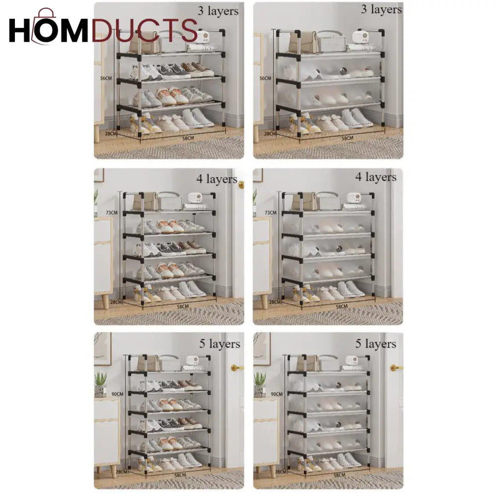 Multi-Layer Dustproof Storage Rack – Shoes, Clothes & Household Organizer