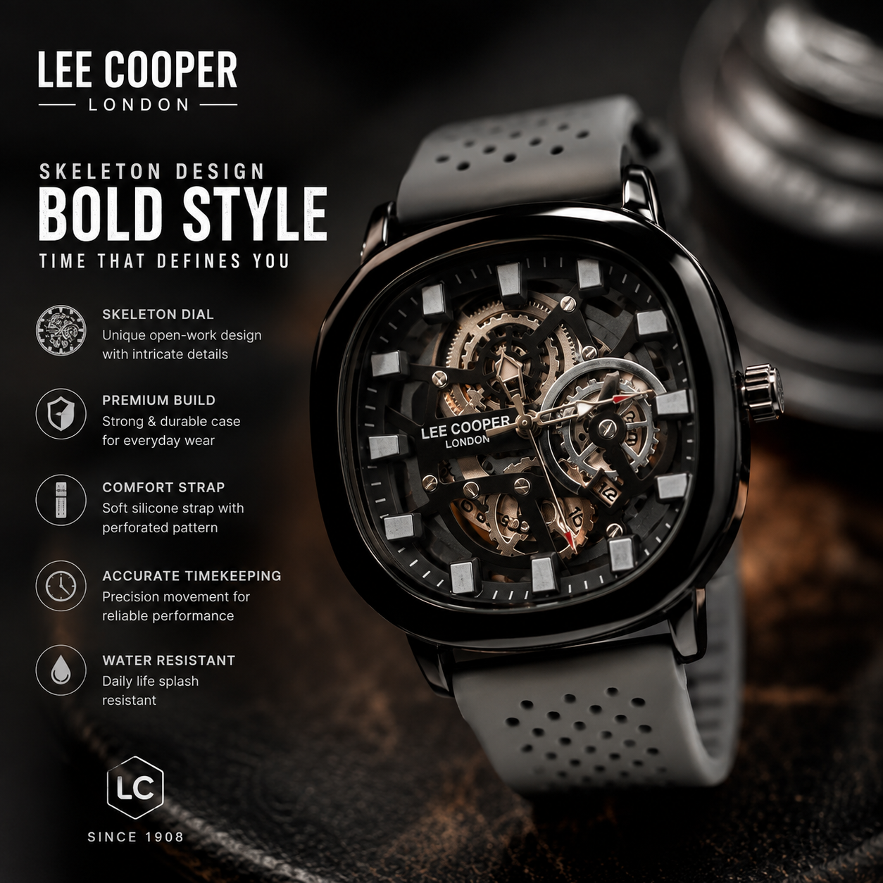 Lee Cooper Skeleton Luxury Men’s Watch
